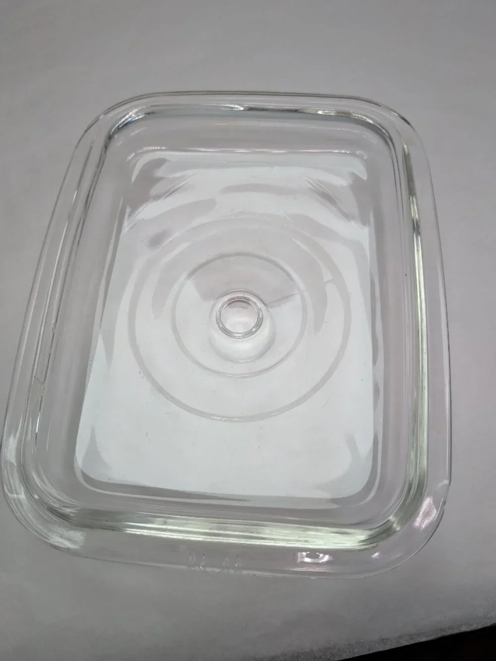 Vintage Clear Glass Rectangular Replacement Lid AA-10 Knob Handle 6.25